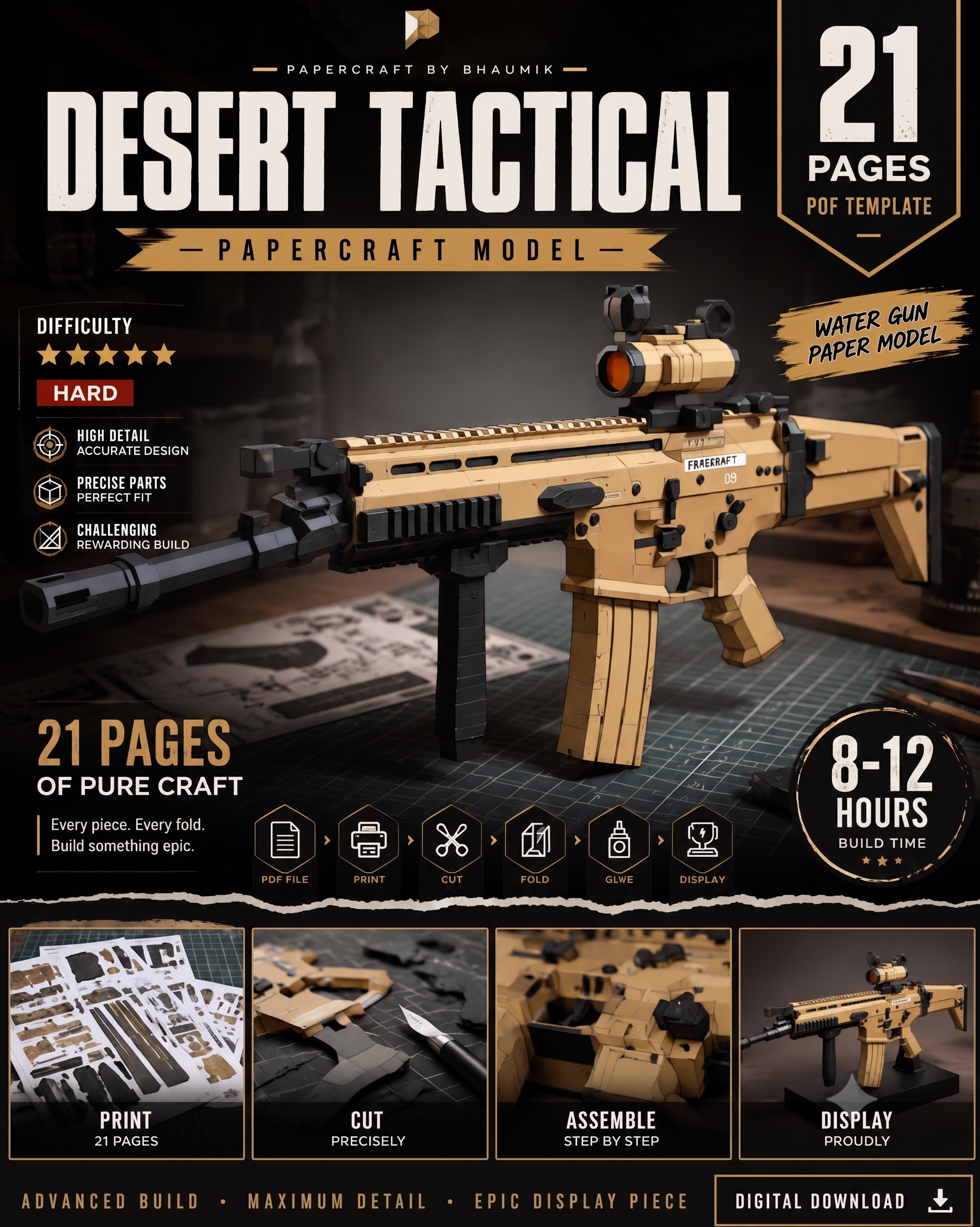SCAR-L Papercraft Template